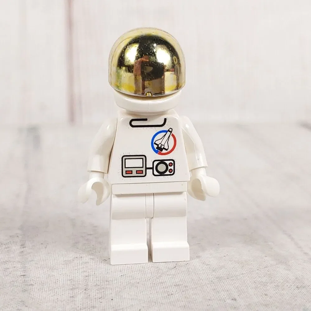 Vintage LEGO Space Shuttle Astronaut Minifigure White Suit Metallic Visor USED